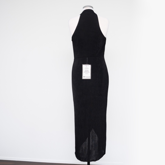 bebe - Halter Ruched Midi Dress - Picture 3 of 13